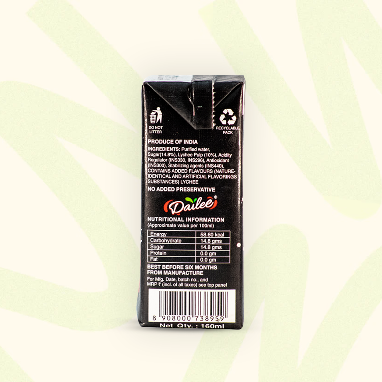 Dailee Lychee Drink ASP Drink - Tetra Pack