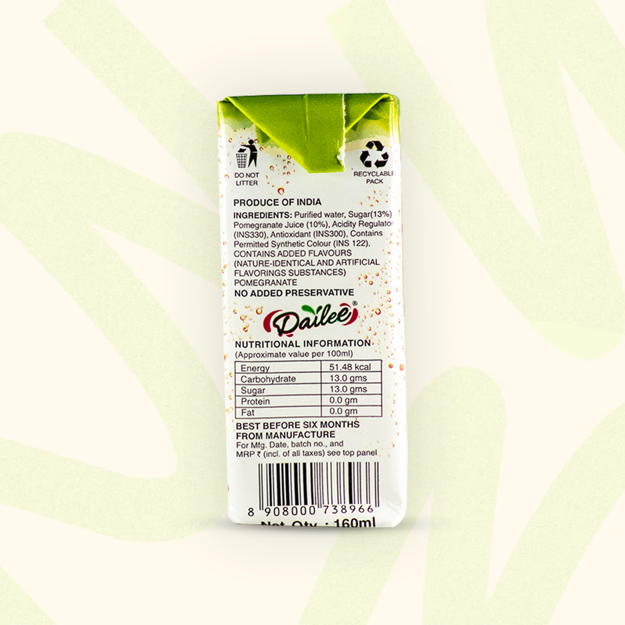 Dailee Pomegranate ASP Drink - Tetra Pack
